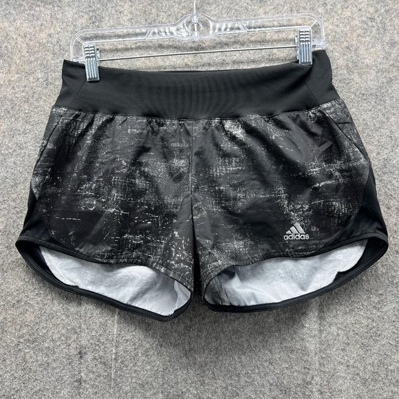 Adidas Shorts Women Small Ladies Black Gray Outdoors Aero Ready Polyester - Picture 1 of 11